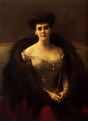 Portrait of Princess O. V. Paley by Pascal-Adolphe-Jean Dagnan-Bouveret Oil Painting