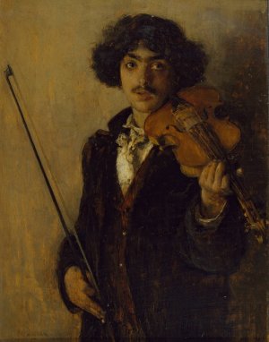The Musician by Pascal-Adolphe-Jean Dagnan-Bouveret Oil Painting