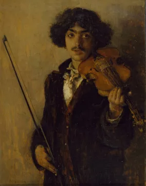 The Musician Oil painting by Pascal-Adolphe-Jean Dagnan-Bouveret