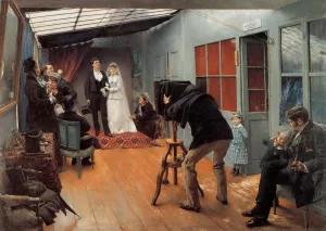 Une Noce Chez le Photohraphe by Pascal-Adolphe-Jean Dagnan-Bouveret Oil Painting