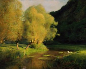Willows by a Stream  by Pascal-Adolphe-Jean Dagnan-Bouveret Oil Painting