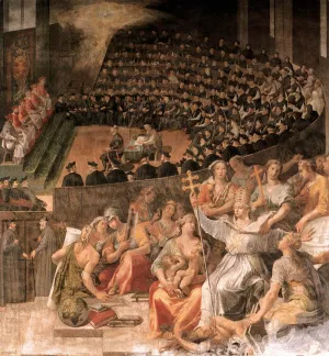 The Council of Trent painting by Pasquale Cati Da Iesi