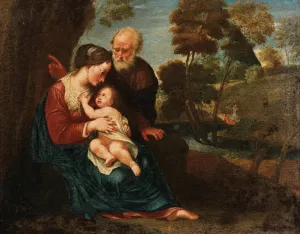 Le Repos De La Sainte Famille by Pasquale Rossi Oil Painting