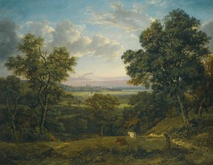 View Of Greenwich, From Charlton Wood, Near Woolwich by Patrick Nasmyth Oil Painting