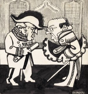 Diplomatieke overdenkingen by Patricq Kroon Oil Painting