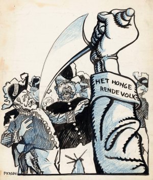 Ministers bedreigd door het hongerige volk by Patricq Kroon Oil Painting