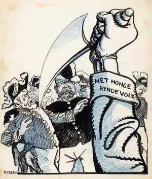 Ministers bedreigd door het hongerige volk by Patricq Kroon Oil Painting