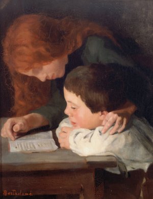 La lecture by Paul-Albert Bartholome Oil Painting