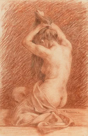 Female Figure Dressing Hair by Paul Albert Baudouin Oil Painting