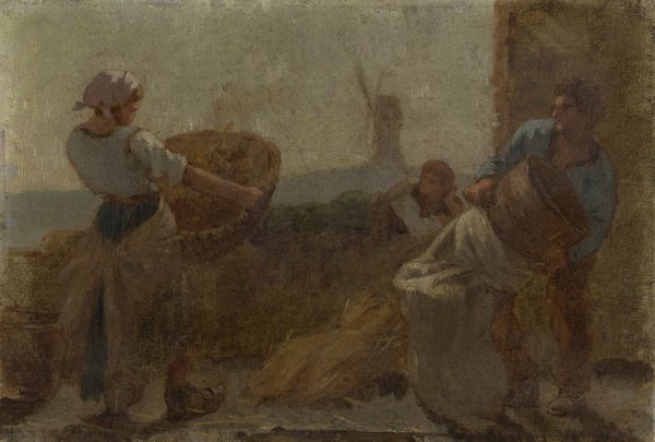 Histoire du ble; Le Criblage by Paul Albert Baudouin - Hand-Painted Oil Painting Reproduction
