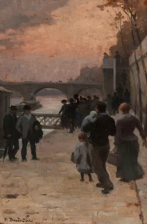 Le soir a Paris by Paul Albert Baudouin Oil Painting