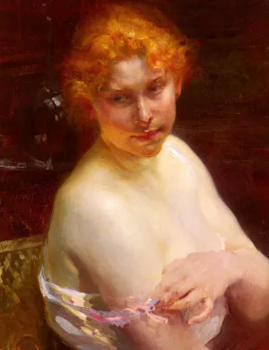 Portrait D'une Jeune Femme painting by Paul Albert Besnard