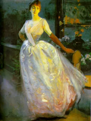 Portrait of Madame Roger Jourdain by Paul Albert Besnard Oil Painting