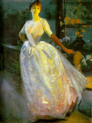 Portrait of Madame Roger Jourdain Oil painting by Paul Albert Besnard