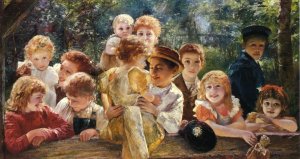 Happy Children by Paul Barthel Oil Painting