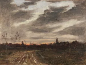 Abendstimmung nach dem Regen am Weg nach Niedergrunstedt by Paul Baum Oil Painting