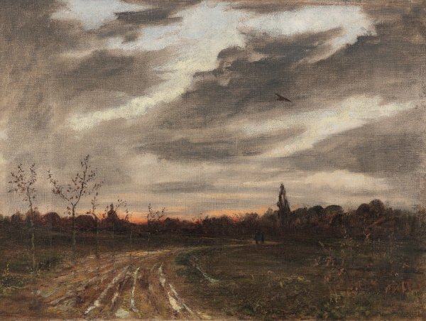 Abendstimmung nach dem Regen am Weg nach Niedergrunstedt  by Paul Baum - Hand-Painted Oil Painting Reproduction