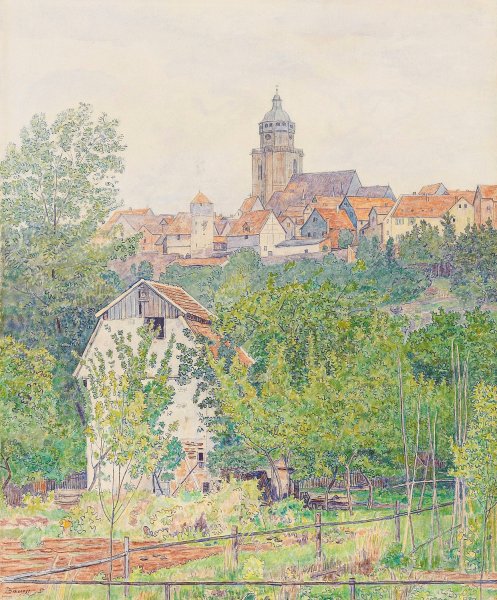 Ansicht von Homberg an der Efze  by Paul Baum - Hand-Painted Oil Painting Reproduction