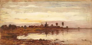 Hollandische Kanallandschaft mit Windmuhle by Paul Baum Oil Painting