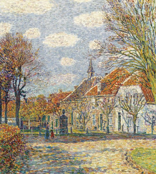 Rathaus In St. Anna  by Paul Baum - Hand-Painted Oil Painting Reproduction
