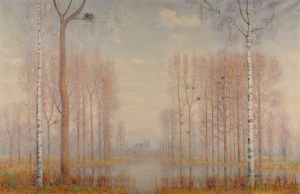 Paysage champenois  by Paul Bocquet - Hand-Painted Oil Painting Reproduction