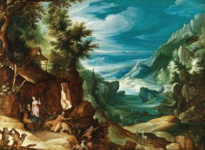 Landscape with the Temptation of Saint Anthony by Paul Bril Oil Painting