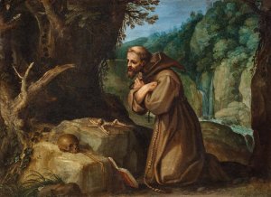 Saint Francis of Assisi in meditation by Paul Bril Oil Painting