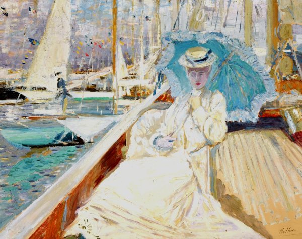 Main Product Photo of En bateau Painting by Paul Cesar Helleu