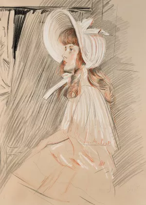 Fillette regardant vers le haut by Paul Cesar Helleu Oil Painting