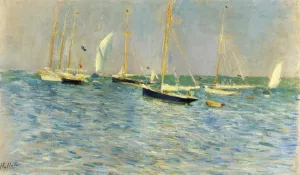 Fleet of Sailboats by Paul Cesar Helleu - Oil Painting Reproduction