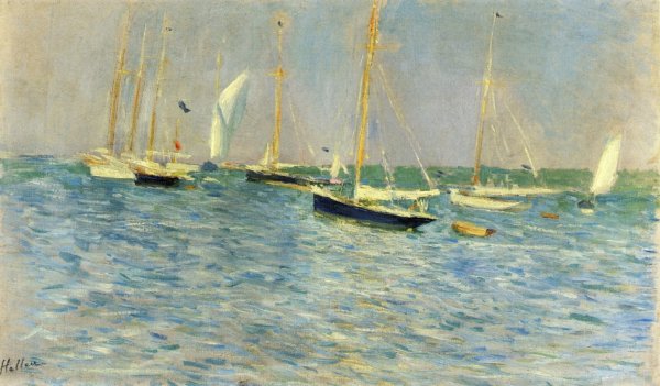 Main Product Photo of Fleet of Sailboats Painting by Paul Cesar Helleu