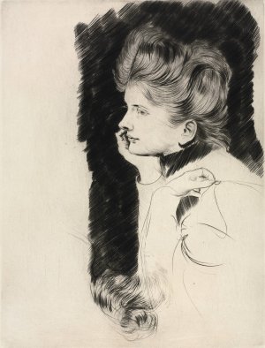 Head of a Woman by Paul Cesar Helleu Oil Painting