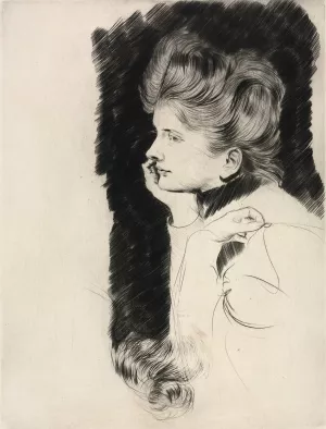 Head of a Woman by Paul Cesar Helleu Oil Painting