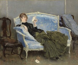 La Lettre by Paul Cesar Helleu Oil Painting