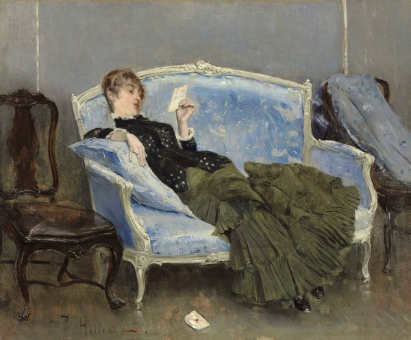 Main Product Photo of La Lettre  Painting by Paul Cesar Helleu