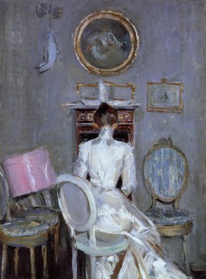 Madame Helleu in Her Husband's Studio by Paul Cesar Helleu Oil Painting