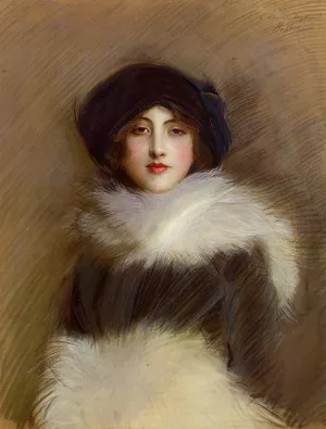 Mademoiselle Vaughan by Paul Cesar Helleu - Oil Painting Reproduction
