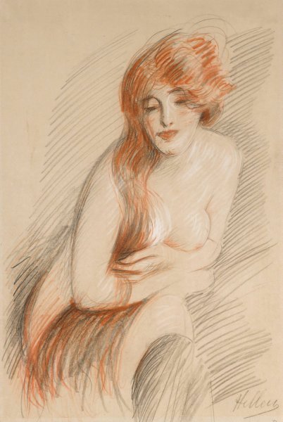Main Product Photo of Nu Feminin a La Longue Chevelure Painting by Paul Cesar Helleu