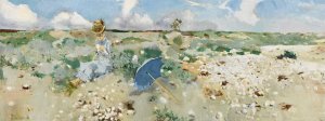 On The Beach by Paul Cesar Helleu Oil Painting