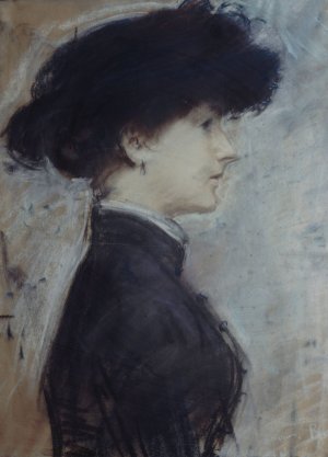 Portrait de femme de profil by Paul Cesar Helleu Oil Painting