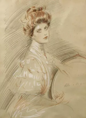 Portrait De Femme by Paul Cesar Helleu Oil Painting