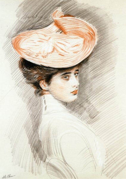 Main Product Photo of Portrait of a Woman, Madame Helleu Painting by Paul Cesar Helleu