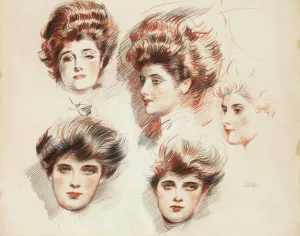 Portraits de Marthe Letellier et d'Ellen Helleu by Paul Cesar Helleu Oil Painting