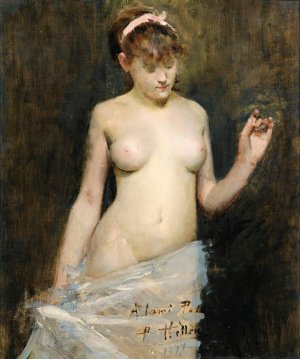 Standing Nude by Paul Cesar Helleu Oil Painting