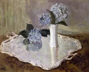Still Life with Hydrangias by Paul Cesar Helleu Oil Painting