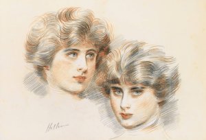 Studies For Ellen's Face by Paul Cesar Helleu Oil Painting