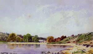 A Bend in the Durance River by Paul-Camille Guigou - Oil Painting Reproduction