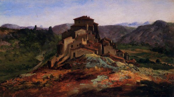 Main Product Photo of A Village in Vaucluse Painting by Paul-Camille Guigou