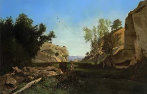 Chinchin Valley at Ile-sur-la-Sourgue, Vacluse Oil painting by Paul-Camille Guigou