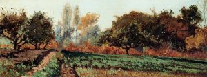 Fields and Trees, Autumn Study by Paul-Camille Guigou Oil Painting